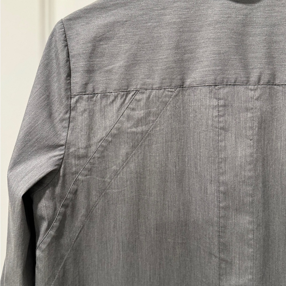 Lafayette 148 Gray Asymmetrical Stretch Cotton Tunic Blouse Size S - Picture 12 of 14